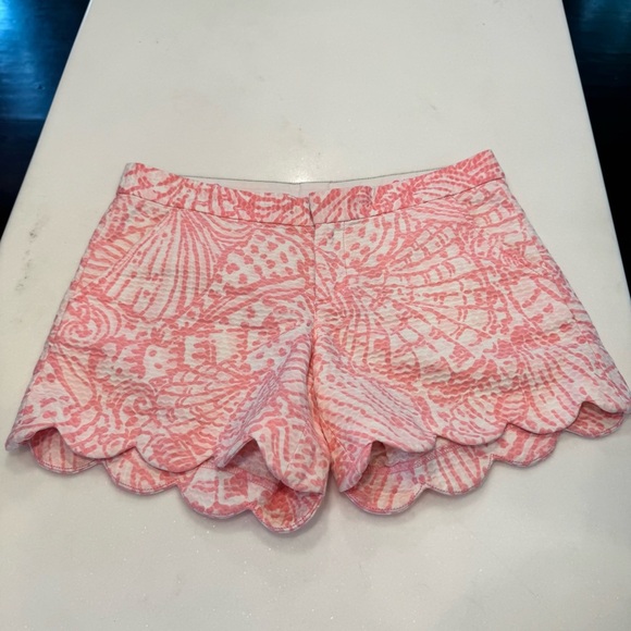 LILLY PULITZER Buttercup scalloped shorts sz 2 hubba bubba sea cups pink - Picture 2 of 8
